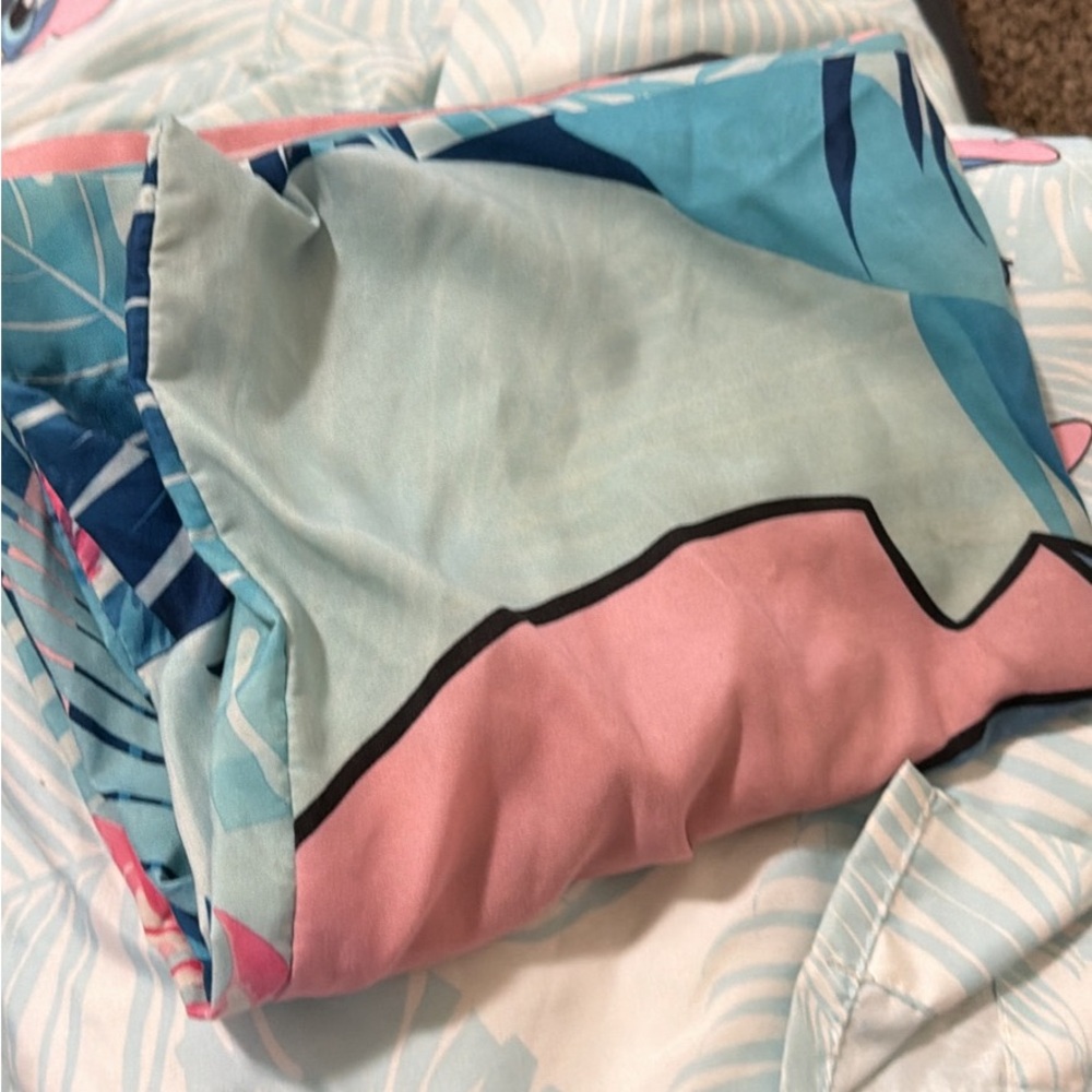 Tropical Print Pastel Scarf - Pink & Aqua